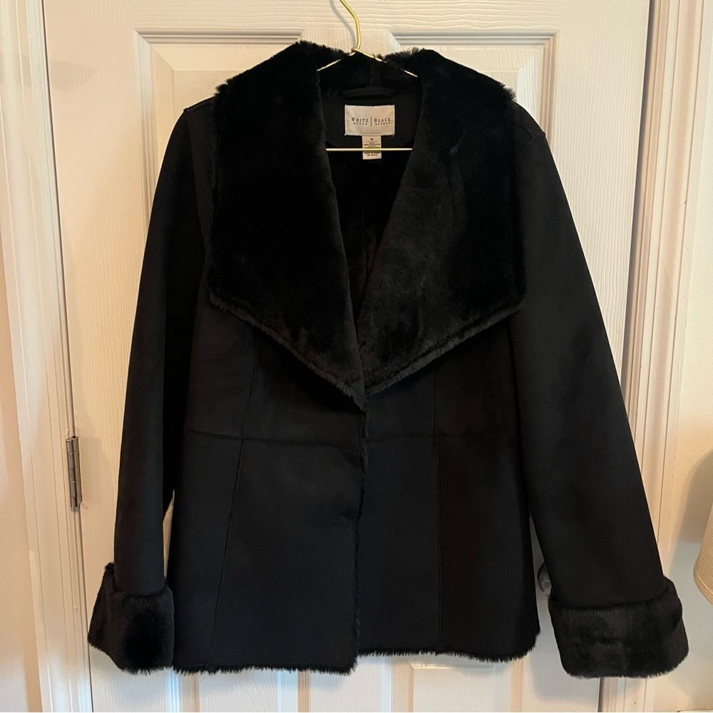 White House Black Market Black Teddy Coat